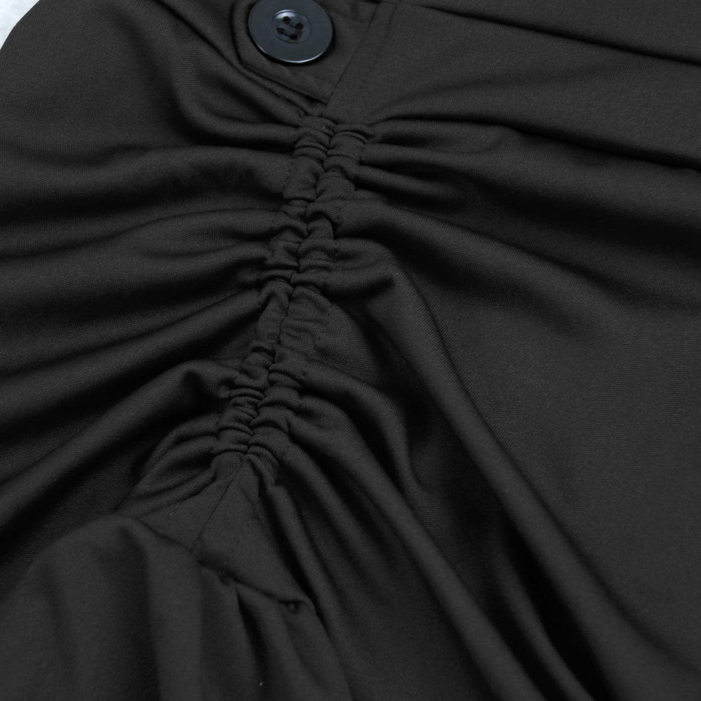 Charmian Women's Steampunk Victorian Gothic High Waist Lace Trim Ruffled High Low Bustle Skirt Black Small