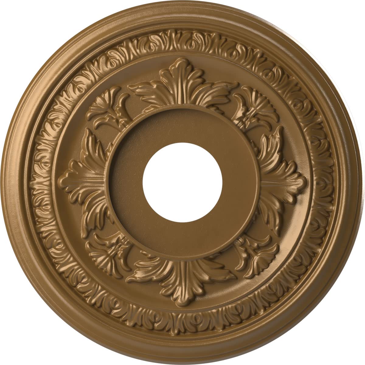 Ekena Millwork Cmp16Bacgh Baltimore Thermoformed Pvc Ceiling Medallion (Fits Canopies Up To 6 1/2), 16Od X 3 1/2Id X 1P, Metalli