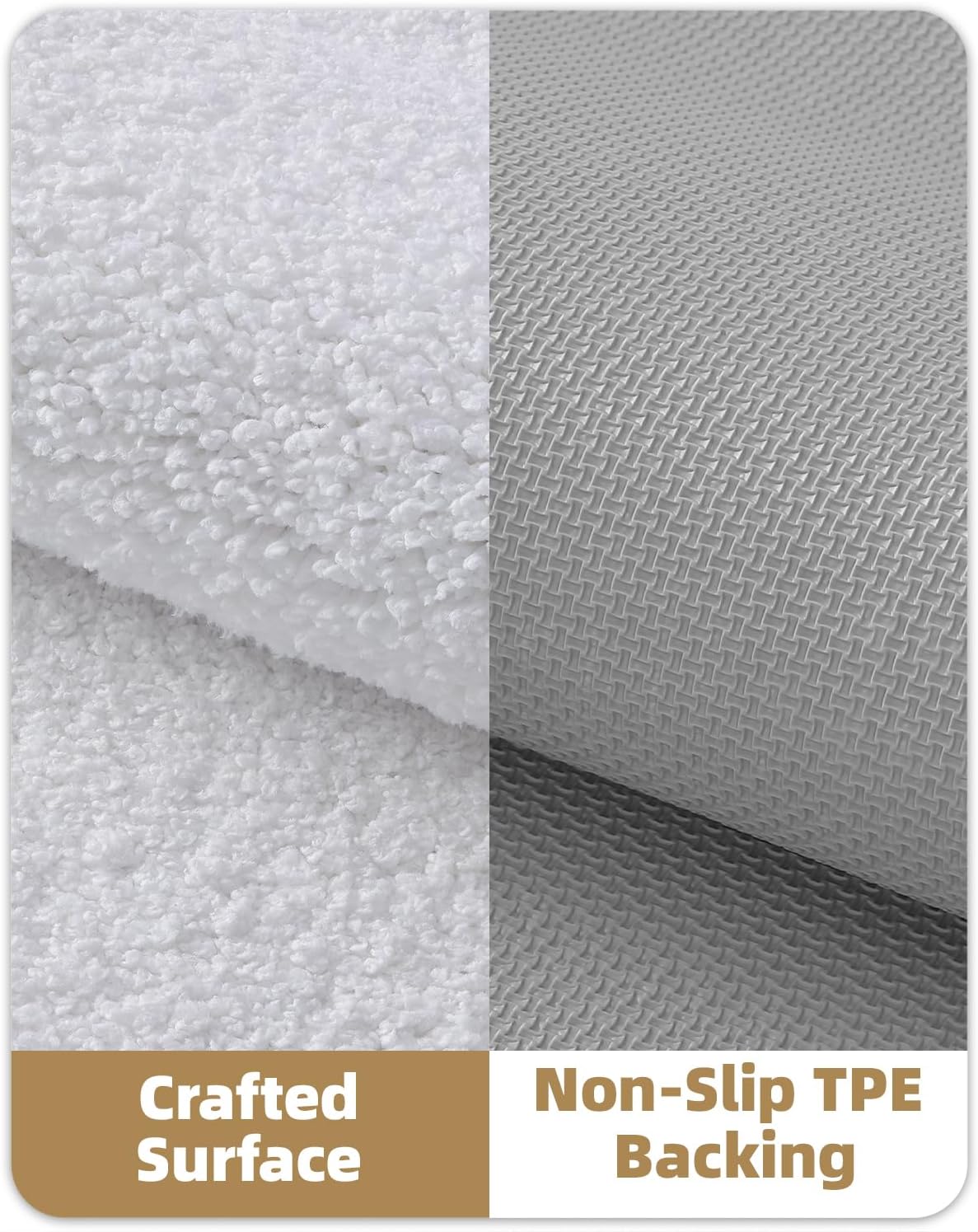 Color&Geometry Ultra Soft Plush Bathroom Rugs Non Slip Washable Bath Mat with Rubber Backing, Fluffy Absorbent Machine Carpet for Bathroom Floor, Tub and Shower, 24"x60", White