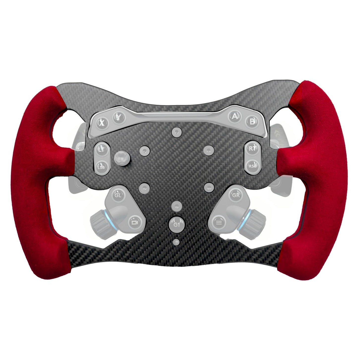 F1 Formula Real Carbon Fiber Wheel Mod For Logitech G PRO SIM Racing Wheel ; Replace Supper lightweight Compatible with Logitech G RS RS50 System Hub Shifter With Suede Grip (12 INCH GT Red Suede)