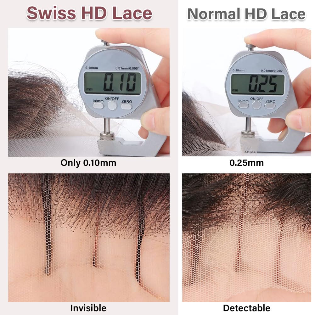 Omswet 13x4 HD Lace Frontal Human Hair Body Wave SKINLIKE 0.1mm Ultra-Thin HD Lace Frontal Pre Plucked Natural Hairline Small Kn