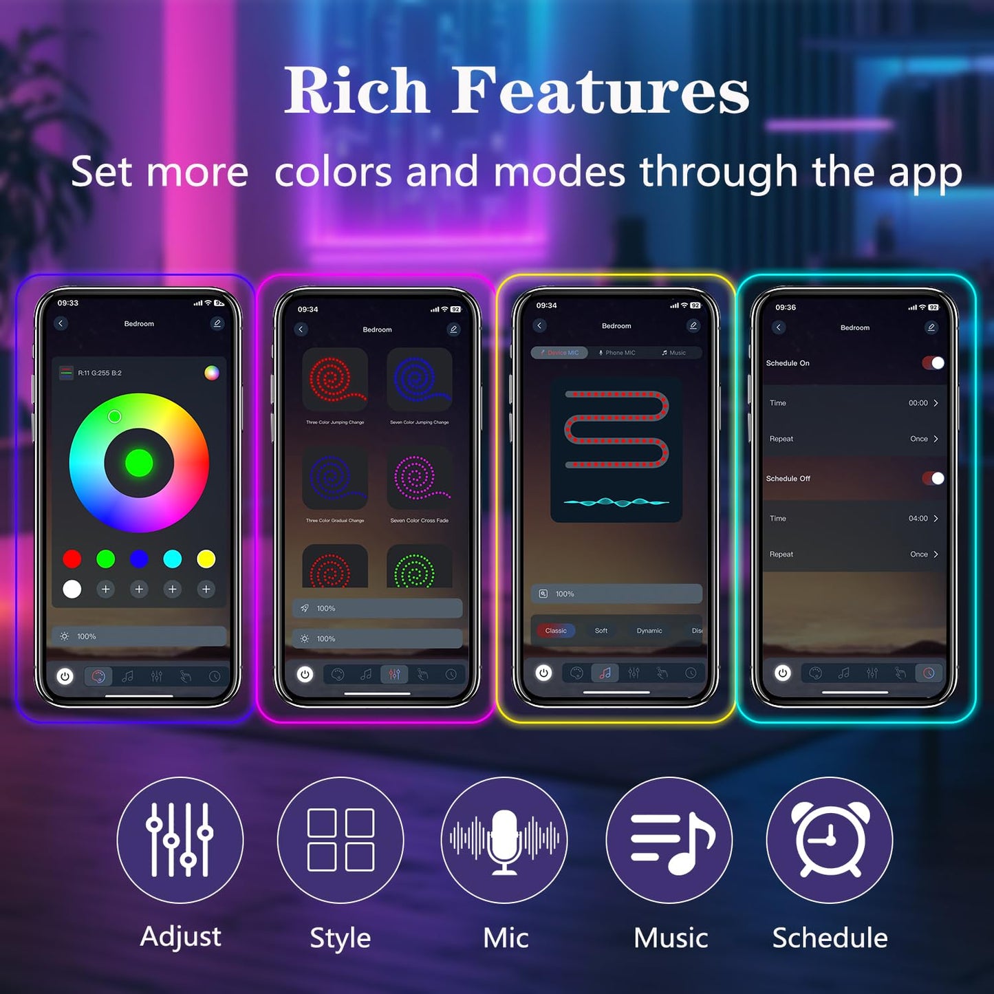 httpsmp 60FT Neon Rope Lights,Flexible Led Light Control with App/Remote,Multiple Modes,IP67 Outdoor Waterproof,Music Sync Strip for Bedroom