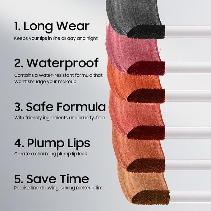 Lip Liner, Lip Gloss Gift for Women Matte Finish Vegan & Cruelty-Free, Highly-Pigmented for Create A Natural Lip Color (Cocoa)