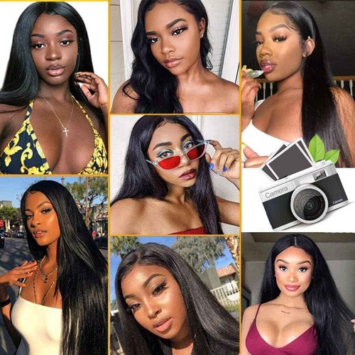 QTHAIR Straight Bundles Human Hair Indian Straight Virgin Hair 16A 100% Unprocessed Human Hair Bundles(12" 14" 16'',300g) Indian Virgin Hair Natural Color