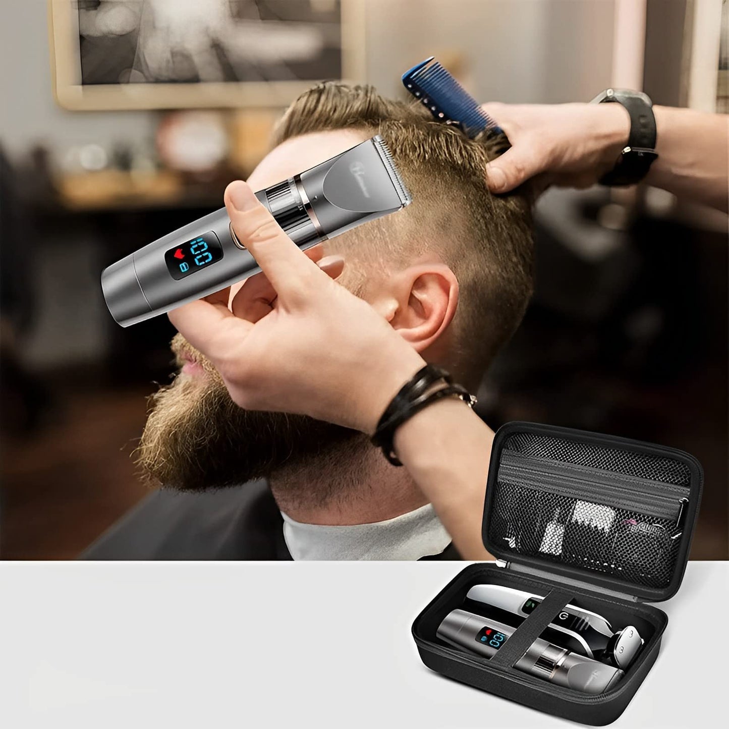 Amsamotion Travel Case For Braun Mgk3 Bt5 Bt7 Series Trimmer Mgk3335 Mgk3221 Mgk3245 Bt3221 Bt5260 Bt3240 Bt5265 Bt7240 Beard Tr