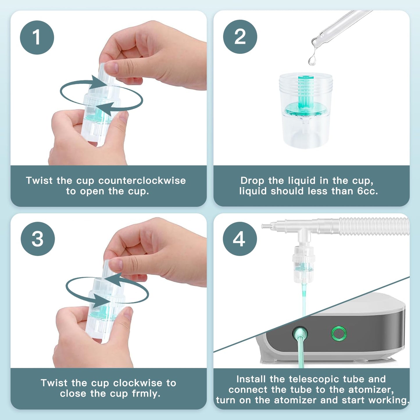 3 Packs Nebulizer Replacement Kit Nebulizer Tubes and Nozzles with Adjustable Telescopic Tubes for Adults and Children