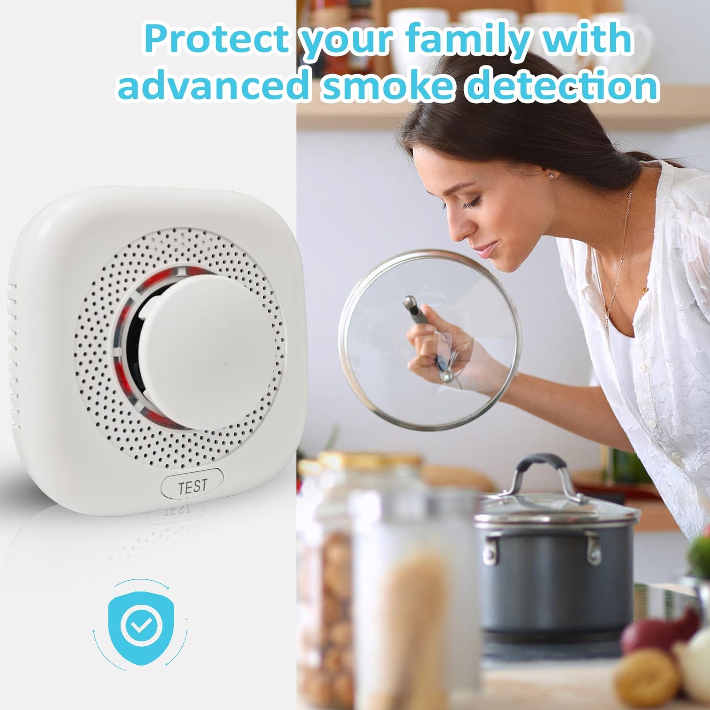 Smoke Alarm 2 Pack,Smoke Detector for Home with Test Button & Silence Button,Fire Alarm with LED Indicator,Ionization Smoke Alarm Battery Operated