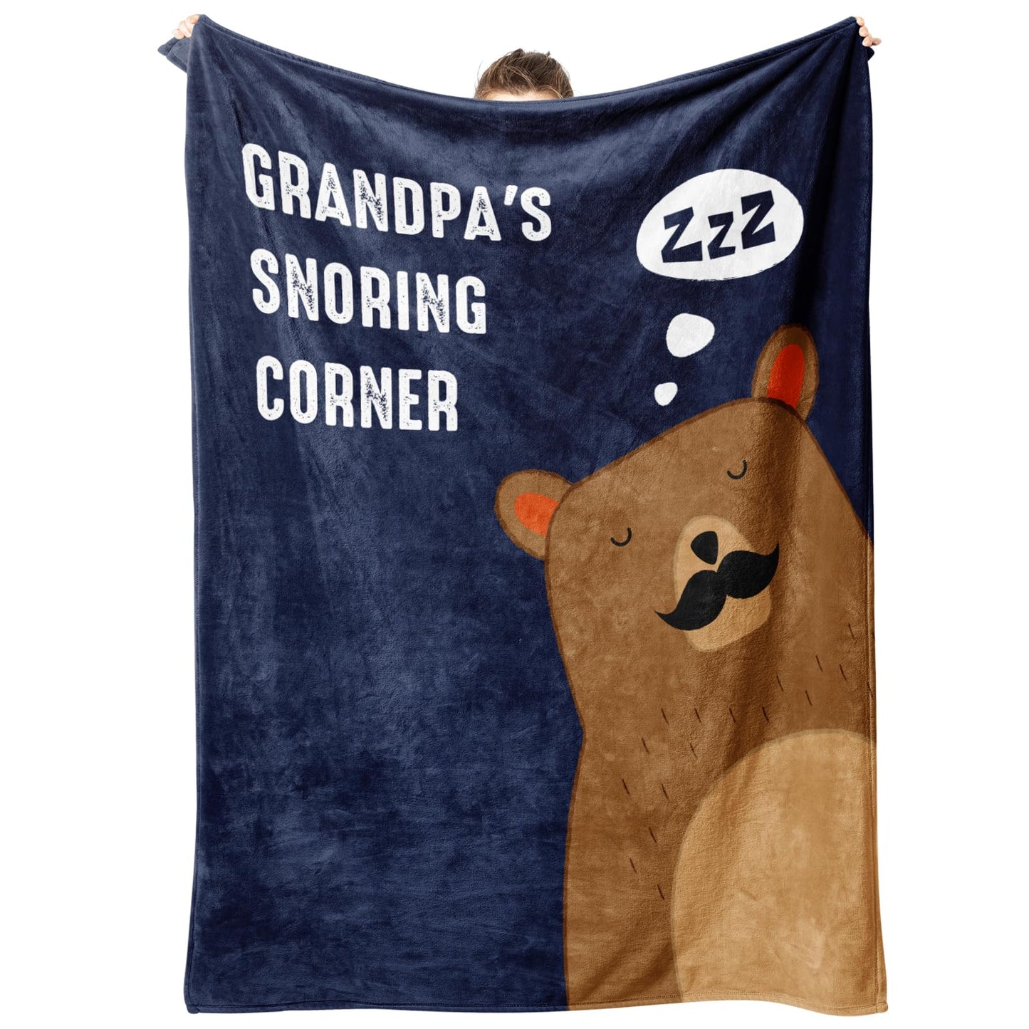 Niyewsor Grandpa Gifts, Grandparents Day Gifts for Grandpa, Birthday Gift for Grandfather, Grandpa's Snoring Corner Blanket, Gift for Grandfather from Granddaughter, Grandkids, 60"x50"