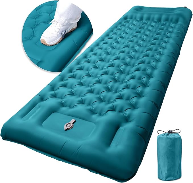 GDREAMT Inflatable Camping Sleeping Pad with Pillow, Extra Thickness 4 Inch Sleeping Mat with Built-in Pump, Compact & Ult...