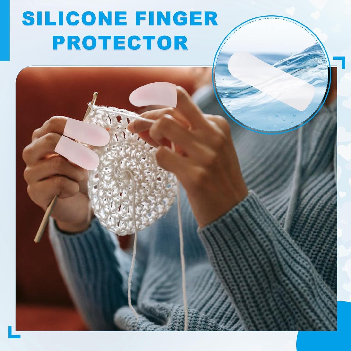 PATIKIL Gel Finger Cots 2"x0.67", 20 Pcs Silicone Finger Protector Support Finger Sleeve Cushions Thumb Protector Covers Fingertip Caps Gloves for Finger Cracking, White