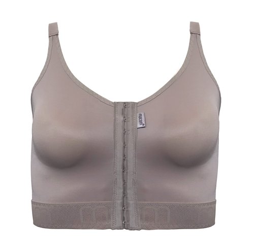 macom Longline Ultimate Bra - Front Closure Post Surgery Compression Bras - Adjustable Straps - Wirefree (Medium (34), Beige)