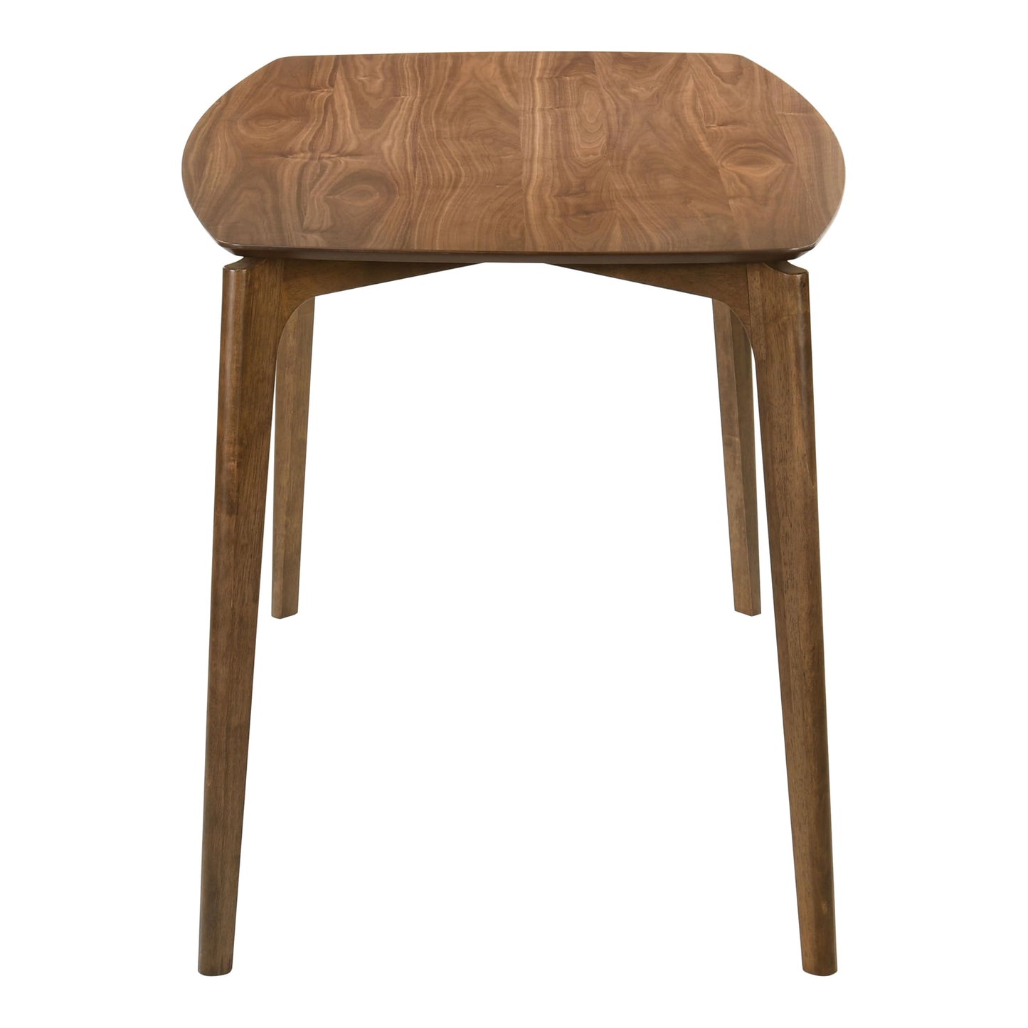 Furniture of America Alara Mid-Century Modern Solid Wood 59-inch Rectangular Dining Table with Clean Line and Organic Curve for Home Kitchen, Dinettes, Walnut