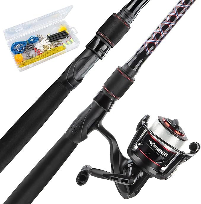 KastKing Brutus Fishing Rod and Reel Combo, Spinning & SpinCast Combo, Custom Tackle Kit, Pre-Spooled Line, Brute Tuff 2Pc...