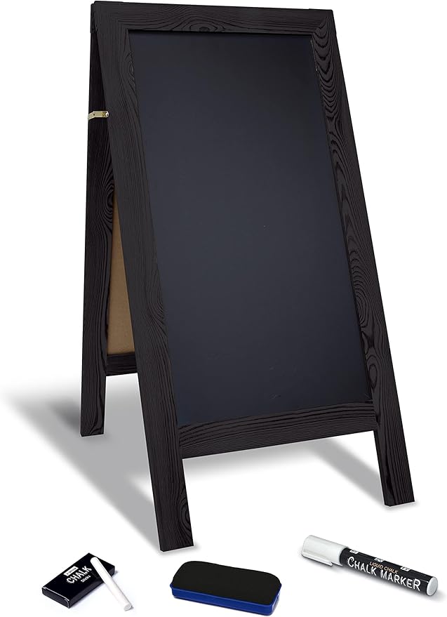 Better Office Products Magnetic A-Frame Chalkboard Sign, Extra Large 20" x 40", Standing Chalkboard Easel, with Chalk Mark...