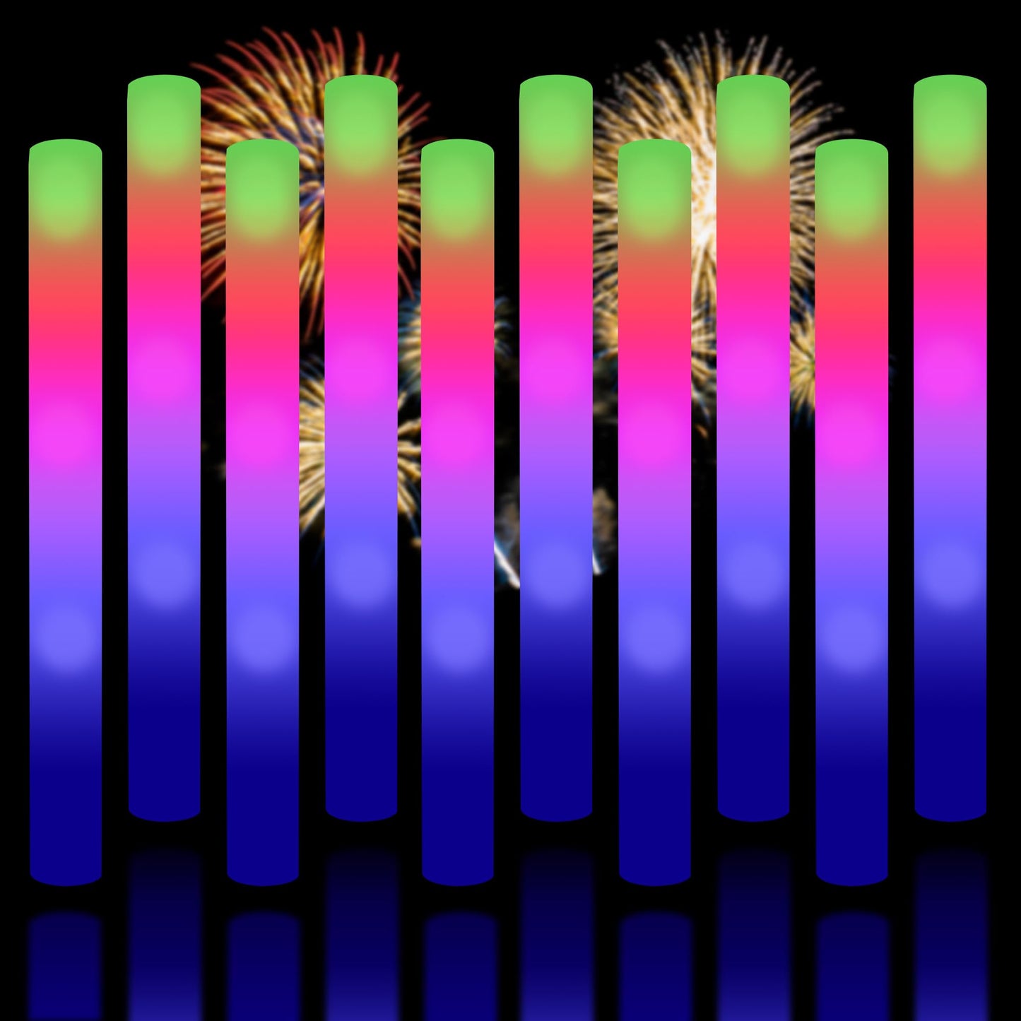 Super Z Outlet Upgraded Light up Foam Sticks, 3 Modes Colorful Flashing LED Strobe Stick for Party, Concert and Event (12)