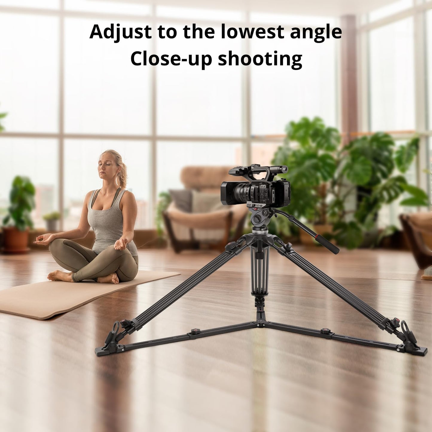 GVM 67" Video Tripod with Adjustable Damping Fluid Head, Metal Heavy Duty Dual-Mode QR Plate Compatible Flexible 360° Pan+90°/-75° Tilt, Max Load 22lb/10kg, for DSLR, Camcorders and Video Shooting