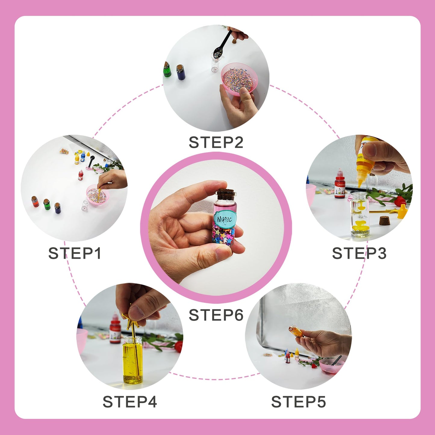 DemoAbejas Fairy Mixies Potions Set with Magic for Kids, DIY 19 Bottles Mixies Potions for Christmas, Creativity‌ Art Craft Toy for Girls, Fun Birthday Gift Toys for Girl 6 7 8 9 10