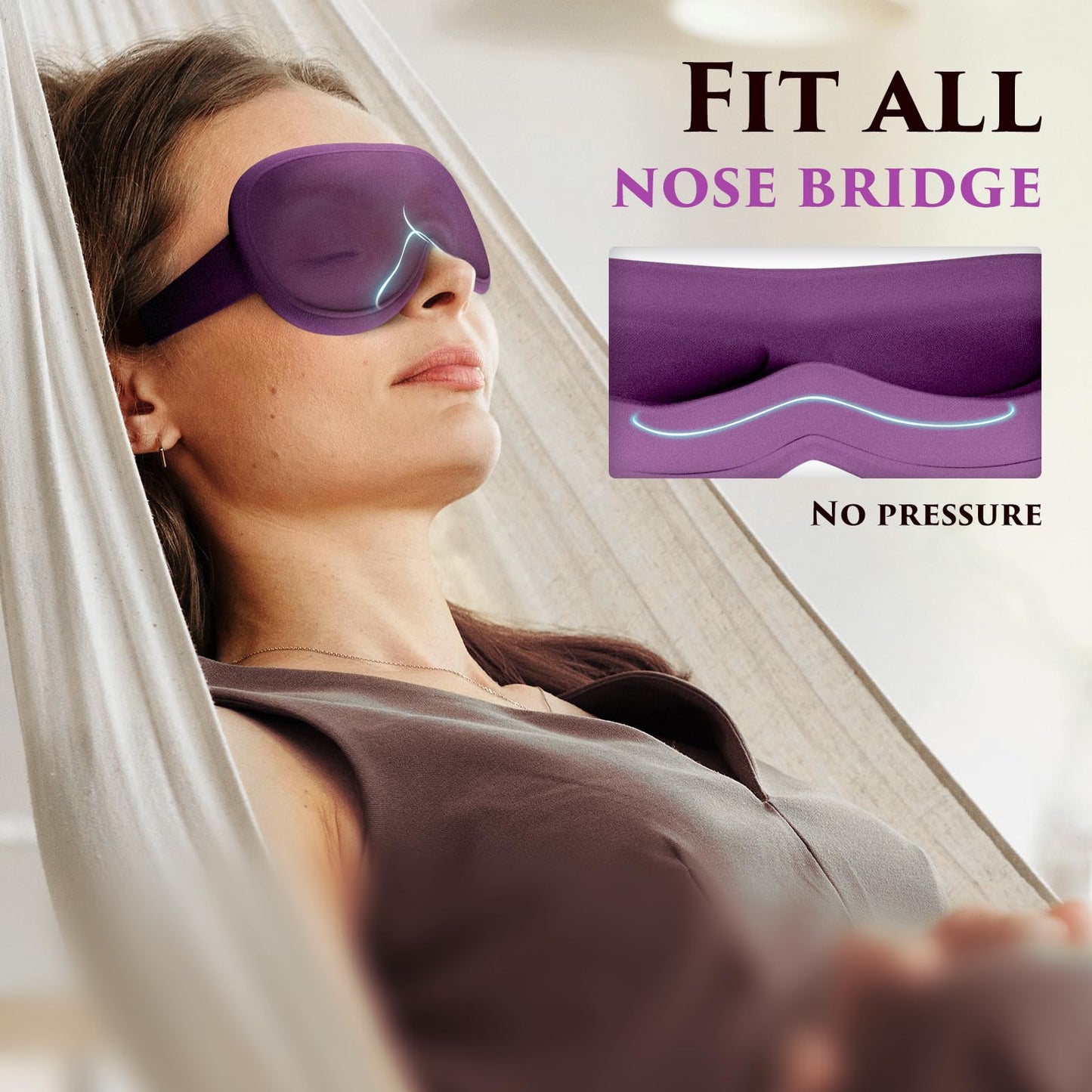 Weighted Eye Mask Cover for Sleeping - Eye Masks for Sleep with Adjustable Strap, Lash Extension Eye Covers for Women Men, 3D Contoured, Plane Travel Essentials, Blindfold for Meditation
