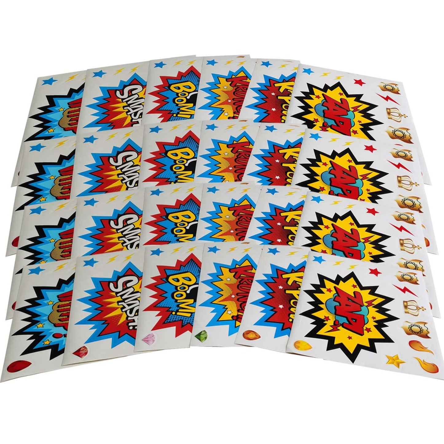 ADJOY Large Superhero Party Stickers - Super Hero Sign Cutout Stickers - Superhero Party Supplies