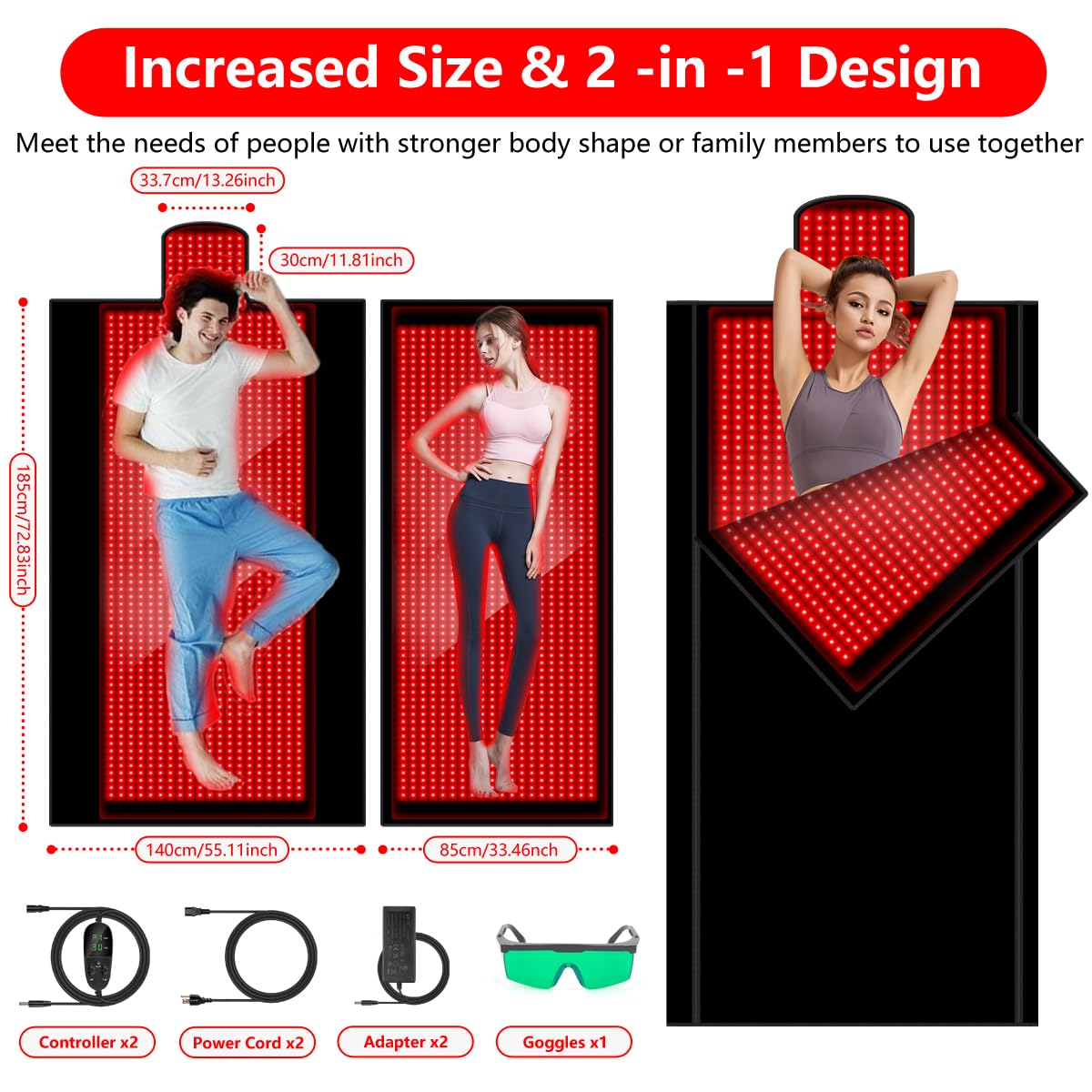Full Body Infrared Red Light Therapy Blanket Bag with 2680pcs LEDs