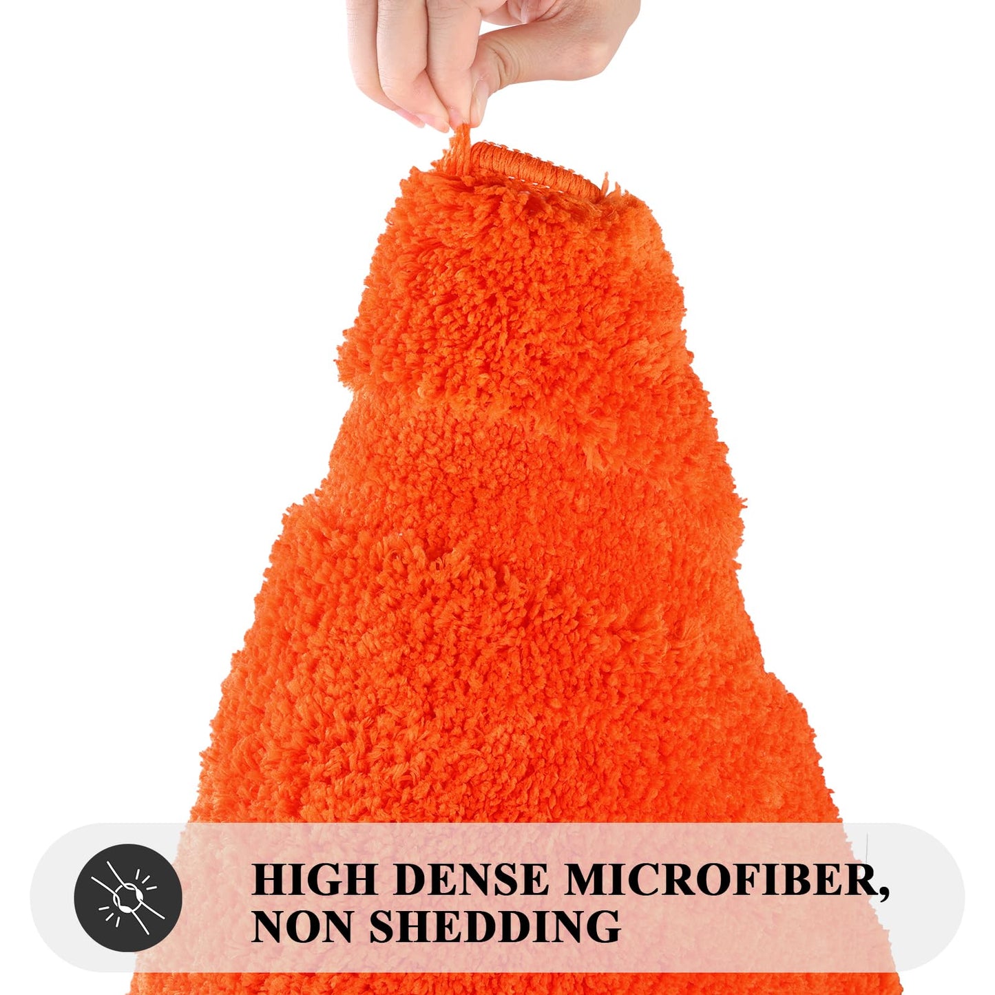 SHACOS Super Soft Bathroom Rugs Set of 2 Pieces 20x32 + 16x24 inch Non Slip Bath Rugs Microfiber Washable Absorbent Bath Mats Plush Bathroom Carpet, Orange