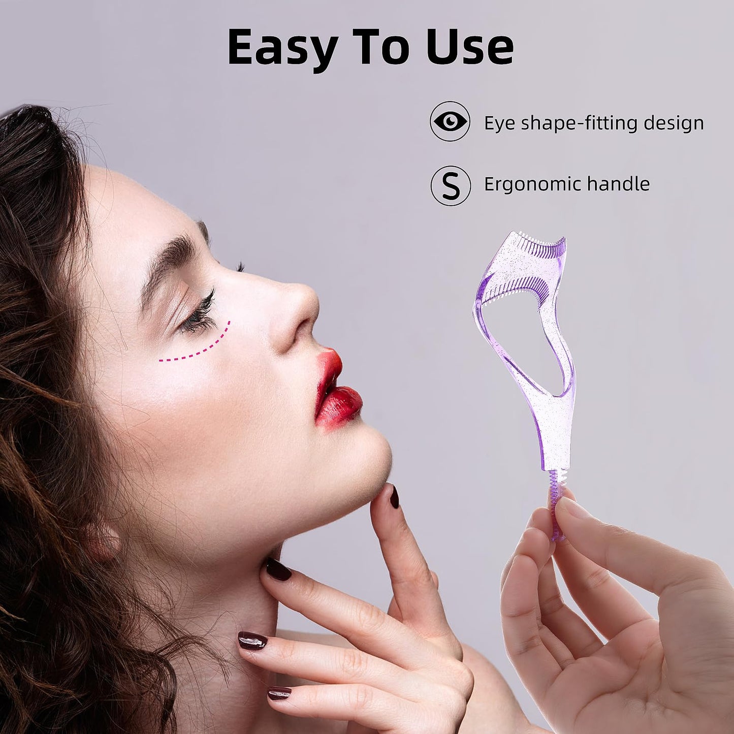 WLLHYF 2 Pack Mascara Shield Guard Makeup Eyelash Buddy 3 in 1 Eye Lash Applicator Tool Beauty Cosmetic Mascara Separator Comb P