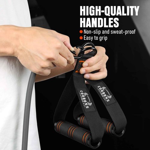 Resistance Bands with Handles, 375lb Exercise Bands for Working Out, Fitness Bands, Workout Bands with Door Anchor and Ankle Straps, Physical Therapy, Yoga, Strength Training Home Gym Equipment