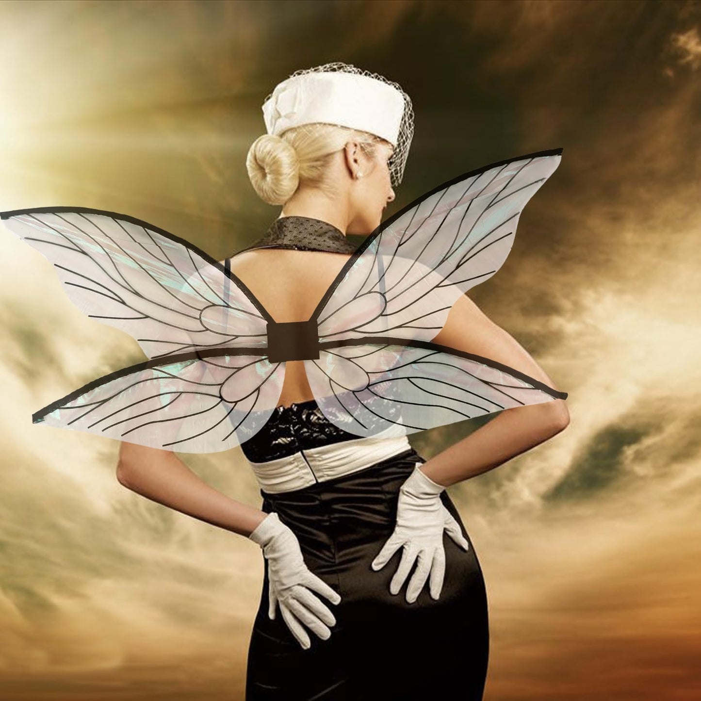 Loieryk Fairy Wings for Adults Fairy Costume for Women Girls Kids Butterfly Fairy Wings Halloween Cosplay Costume Accessories