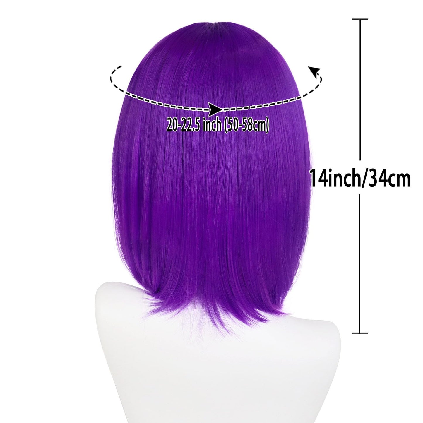 GNIMEGIL Purple Wig Cosplay Dark Purple Bob Wigs for Women Fashion Short Hair with Glasses Bachelorette Party Wigs Decorations F