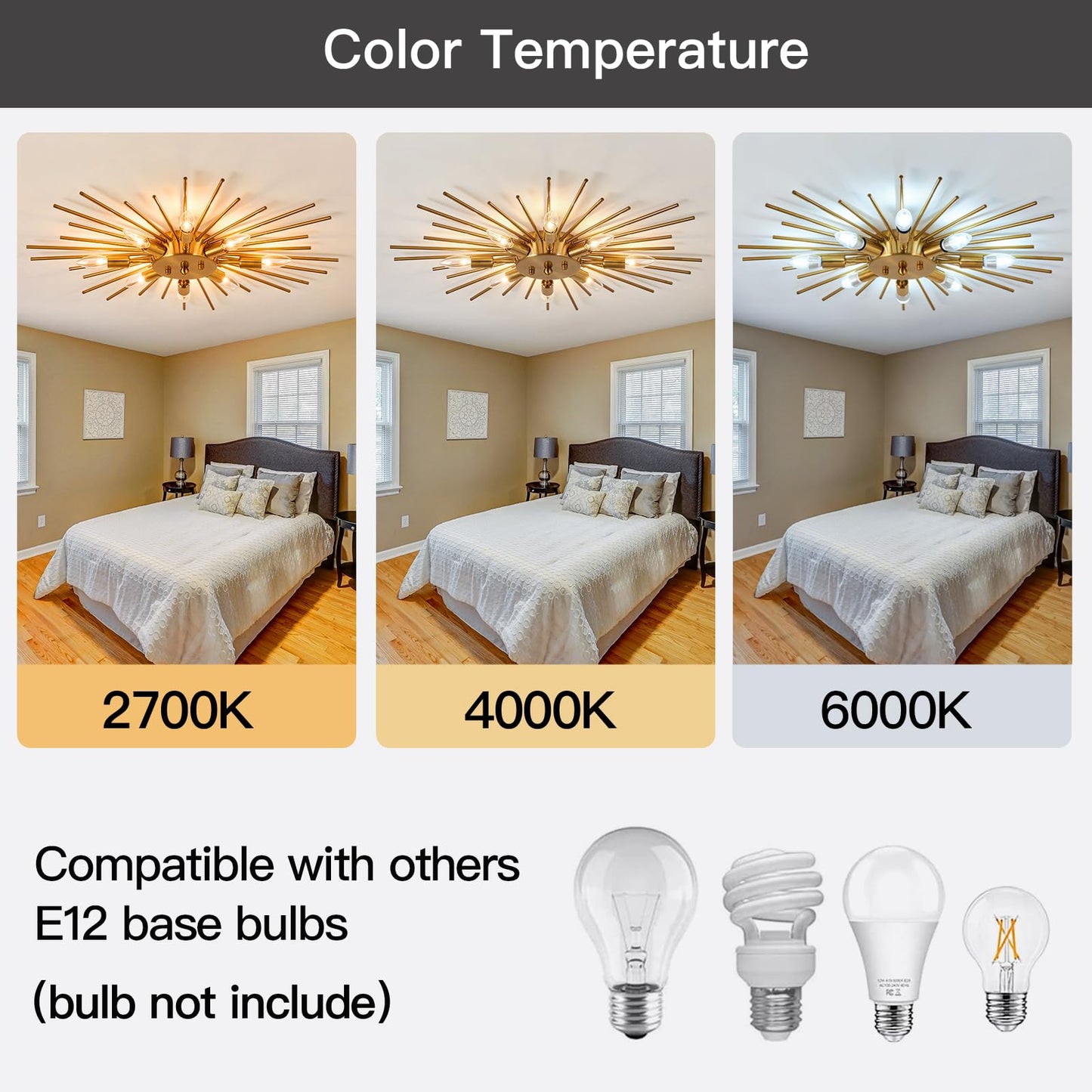ZGLAOJT Semi Flush Mount 8 Light Ceiling Light Modern Metal Ceiling Lighting Gold Light Fixture Chandelier for Farmhouse Kitchen Dining Room Bedroom Hallway Living Room.