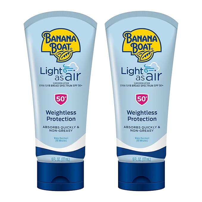 Banana Boat Light As Air Sunscreen Lotion SPF 50 Twin Pack | Lightweight & Non-Greasy Lotion Sunscreen SPF 50, Sunblock, O...