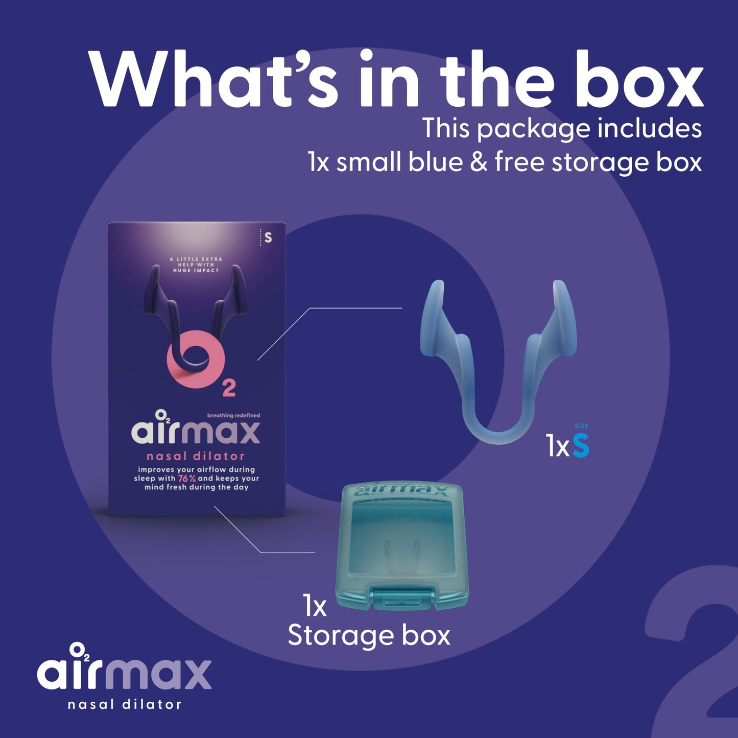 Airmax Nasal Dilators - Anti Snore Device - Small - 6-Month Relief - Cure for Snoring - Recommended by Physicians - Blue - One-Pack