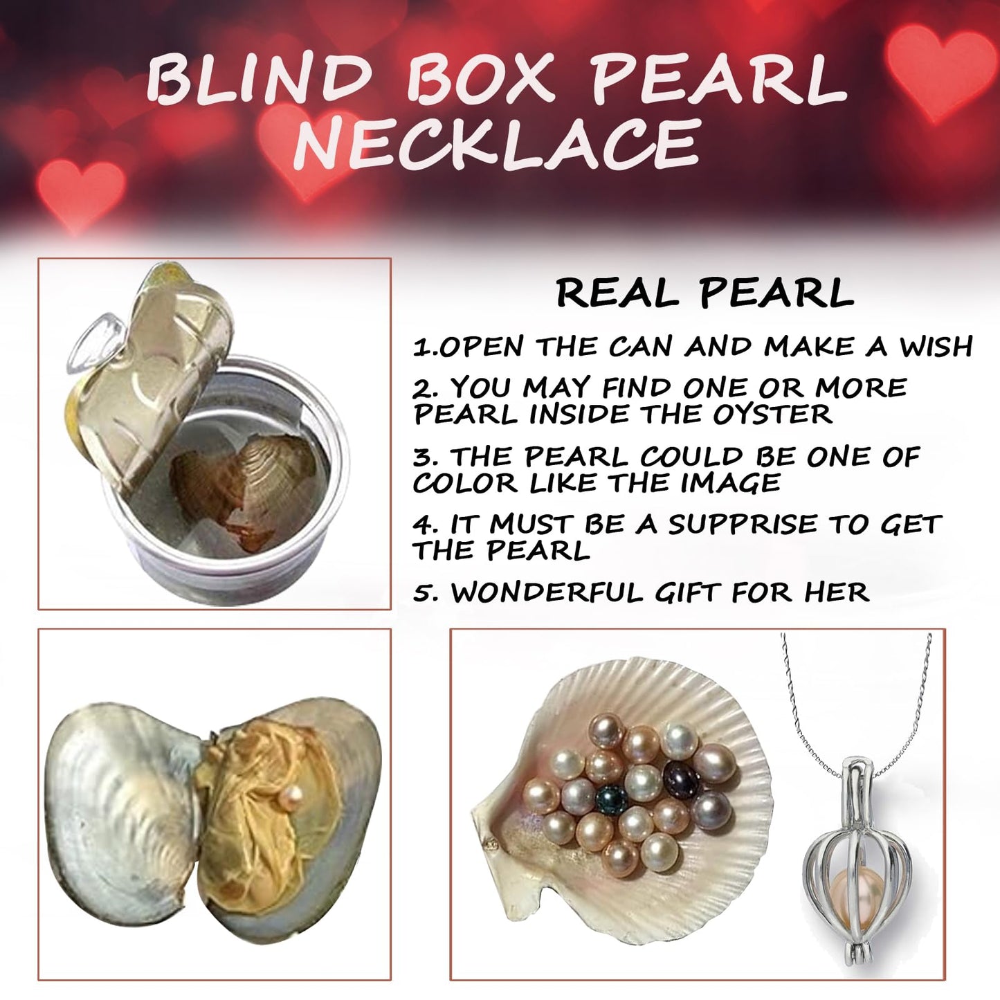 Mothers' Day Gift For Mom Grandma Pink Rose Flower Teddy Bear Blind Box Pearl Necklace For Valentine’s day Birthday Holiday Gifts For Her, Wife Girlfriend Women Gift Wedding Anniversary Home Decor