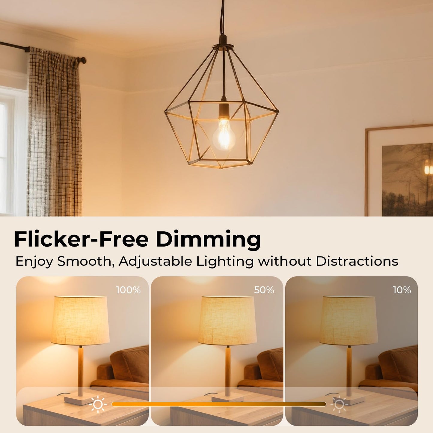 GvvooHome Dimmable E26 LED Bulb 6W, 60 watt Equivalent, Vintage LED Edison Bulbs 2700K Soft White, A19 Clear Glass LED Light Bulb for Ceiling Fan, 90+CRI, 600LM, 6 Pack