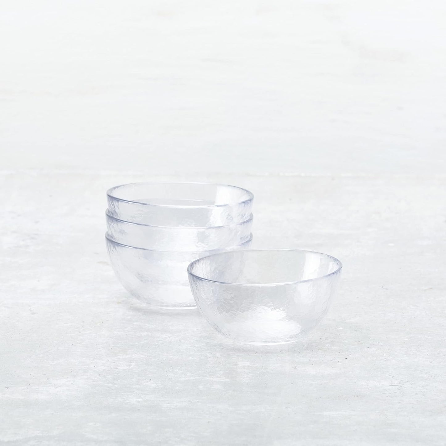Fortessa Los Cabos Glass Dinnerware Collection, Cereal Salad Fruit Bowl (Set of 4), 6 Inch/21oz, Clear