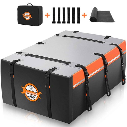 Sailnovo Rooftop Cargo Carrier 20 Cubic PVC Car Roof Cargo Carrier Waterproof Soft-Shell Includes Anti-Slip Mat, 6 Door Hooks, Car Top Carrier for Top of Vehicle with/Without Roof Rack Cross Bar