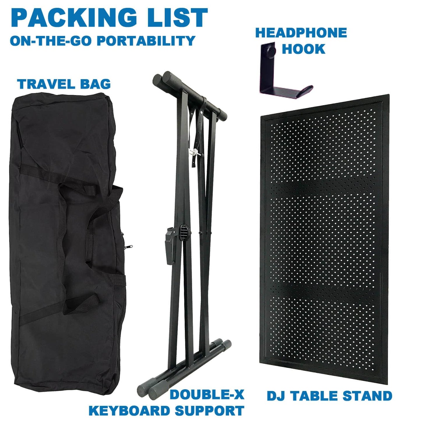 Jillsky Dj Table Stand Audio Mixer Stand Portable Booth - 35 X 17.3 Versatile Dj Booth Stand For Piano, Laptops, Controllers, Mi