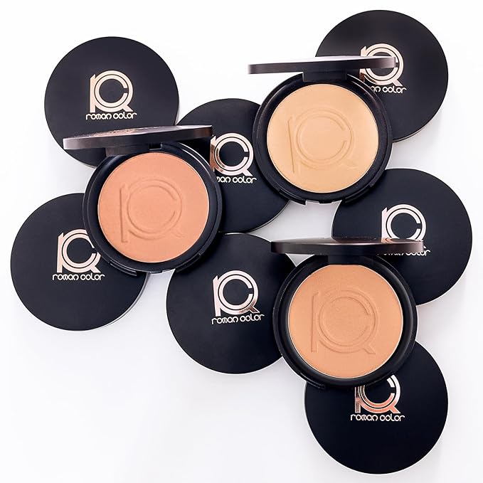 ioly's Beauty pressed powder foundation Compact with powder puff 0.49 OZ Makup fit me powder foundation Makeup full coverage foundation texture powder for men and woman