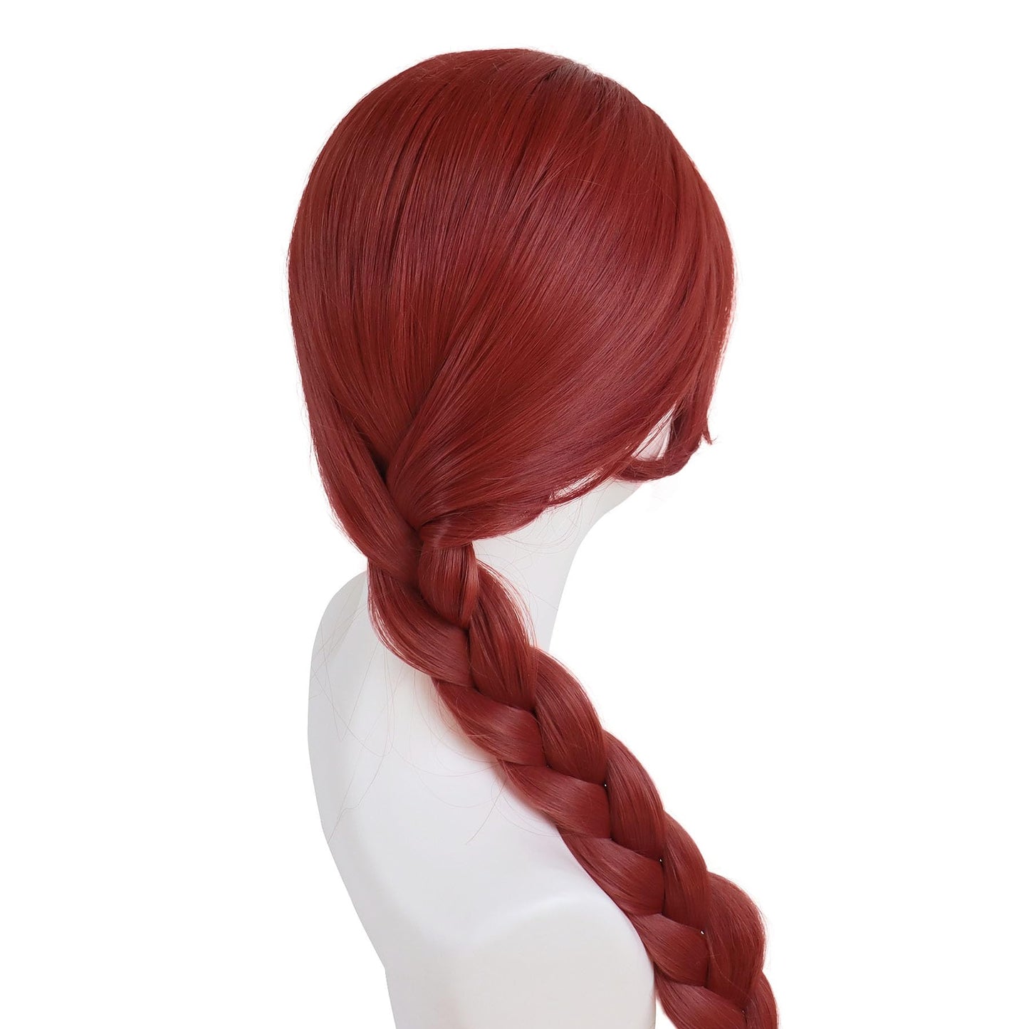 GNIMEGIL Long Braided Reddish Brown Heat Resistant Costume Wig for Cosplay Fiona Costume Women Red Braided Wig