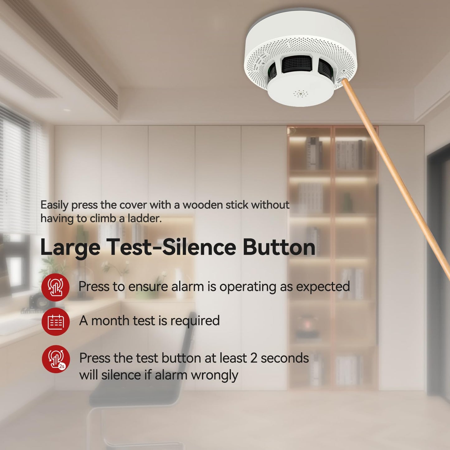 WeGoIOT Smoke & Carbon Monoxide Detector, 3-Year Battery Powered,Photoelectric Smoke Alarm with Test/Silence Button, Sound Warning and LED Light Indicators, JTY-GW-YB0520