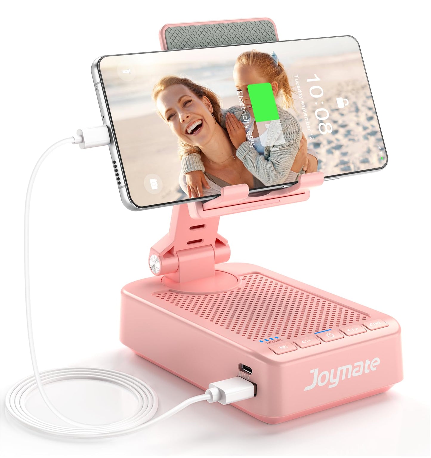 Joymate Gifts For Men Women, Phone Stand With Bluetooth Speaker And Charging Function 360 Rotable Angel Adjustable Cell Phone Ho