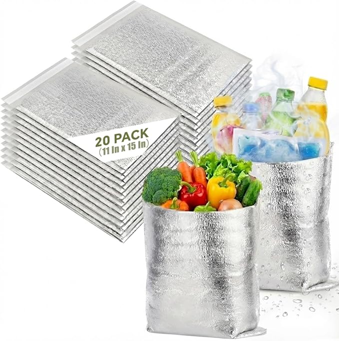 Smilco Reusable Insulation Bags Thermal Box Liners Metalized Box Liners Lunch Food Shopping Bag Insulated Lining Waterproo...