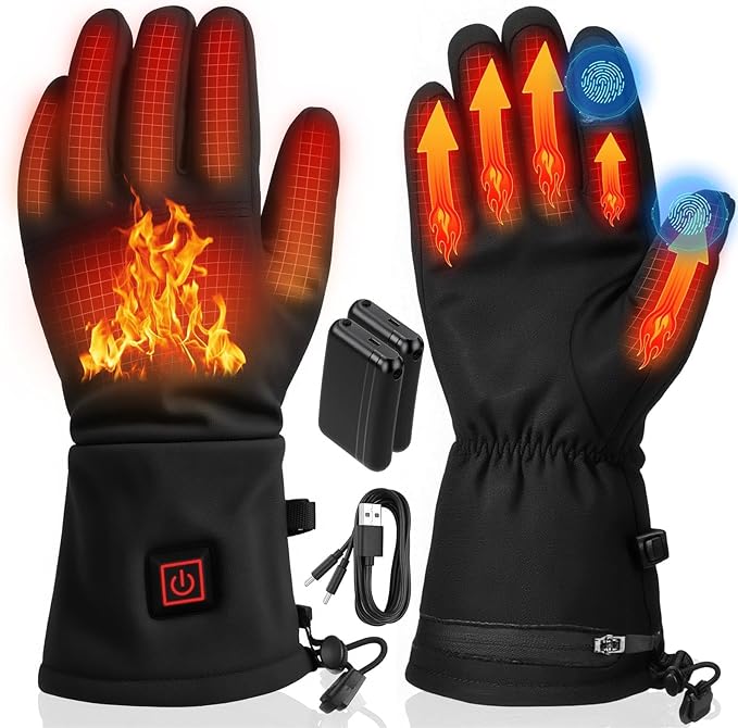 Hand Warmers Rechargeable, Electric Heated Gloves with Rechargeable Batteries 3 Levels 7.6V Fast Heating Handwarmer Pouch for Women Men Kids Winter Hiking Camping Hunting Skiing Outdoor Sports Working