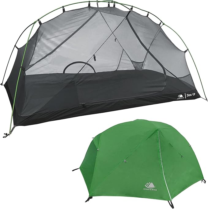 Hyke & Byke Zion Hiking & Backpacking Tent - 3 Season Ultralight, Waterproof Tent for Camping w/Rain Fly and Footprint - 1...