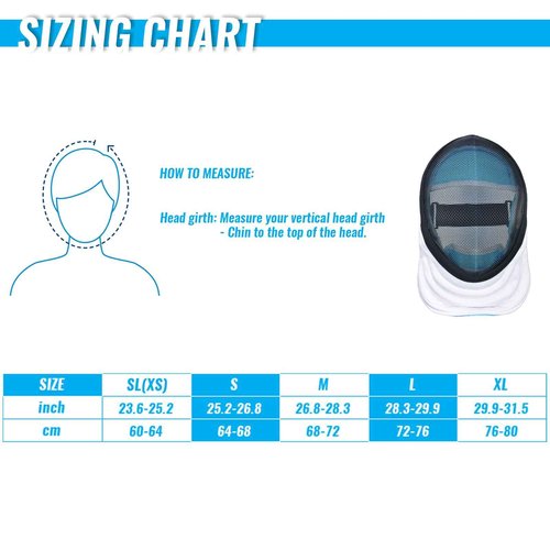 Epee Fencing Mask - 350N Mask with Removable Lining - CE Certified Epee Fencing Helmet (Removable Lining, Large)