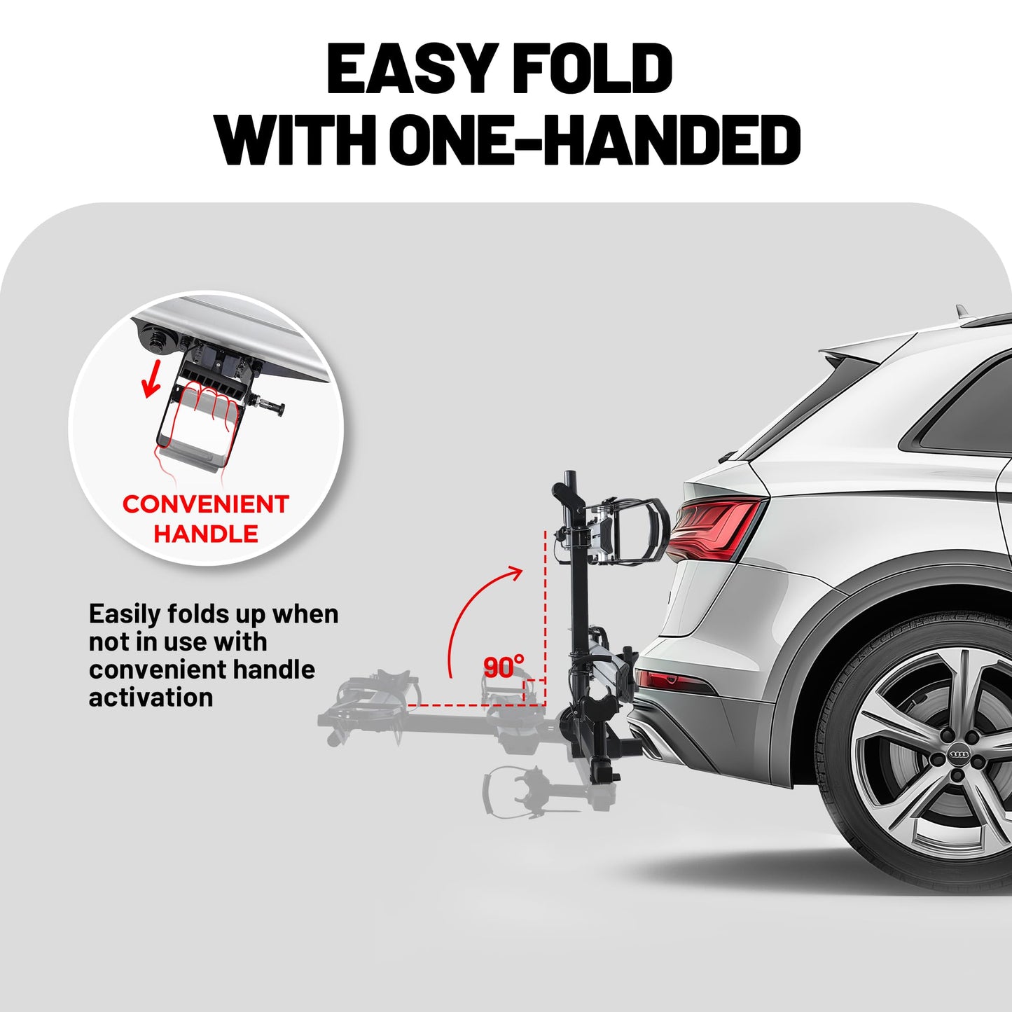 Young Electric 200 lbs. Hitch Mount Bike Rack, fits Cars, SUVs, RVs, Trailers with 2 Inch Receiver