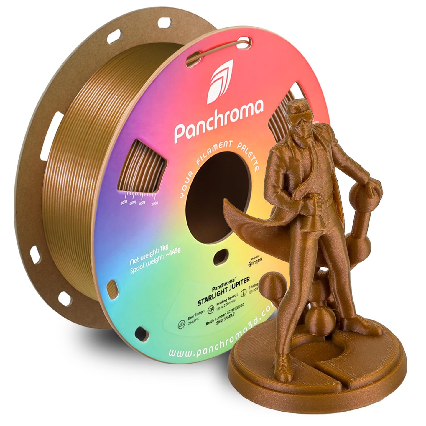 Polymaker Panchroma Bronze Color Changing PLA, 1.75mm, 1KG, Glitter Starlight Jupiter 3D Printer Filament, Hides Layer Lines, Ea