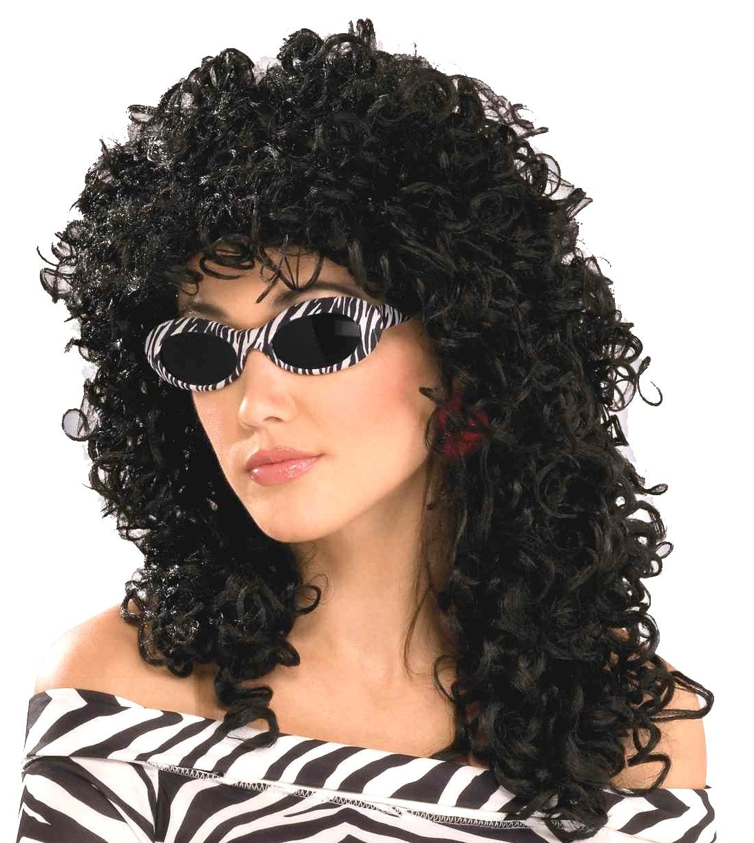 Forum Novelties Womens 80's to The Maxx Wild Curl Wig Costume, Black, One Size US