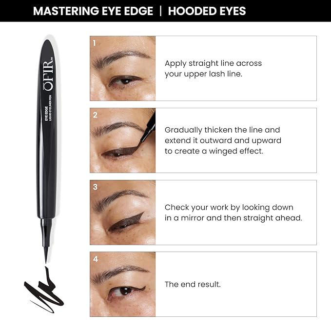 OFIR Eye Edge Liquid Eyeliner Pen | Water and Smudge Proof | Long Lasting Matte Finish, Soft Tip with Bold Pigment | Cruelty Free Formula | Black Eyeliner for Women | Sapphire - Navy | 0.04 Fl Oz