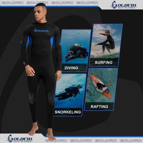 GoldFin Wetsuit for Men, Mens 3mm Wetsuits Fullbody Back Zip Keep Warm in Cold Water